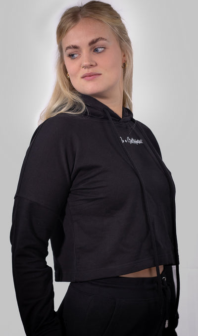 Startelfdebütant, Crop Hoodie, Schwarz, Be a Start11debütant
